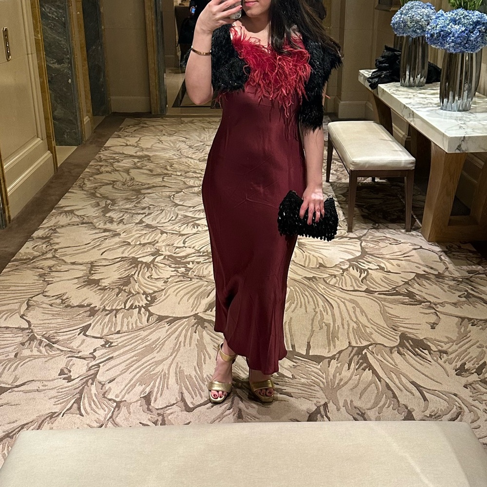 SLEEPER Pink Feather Dress